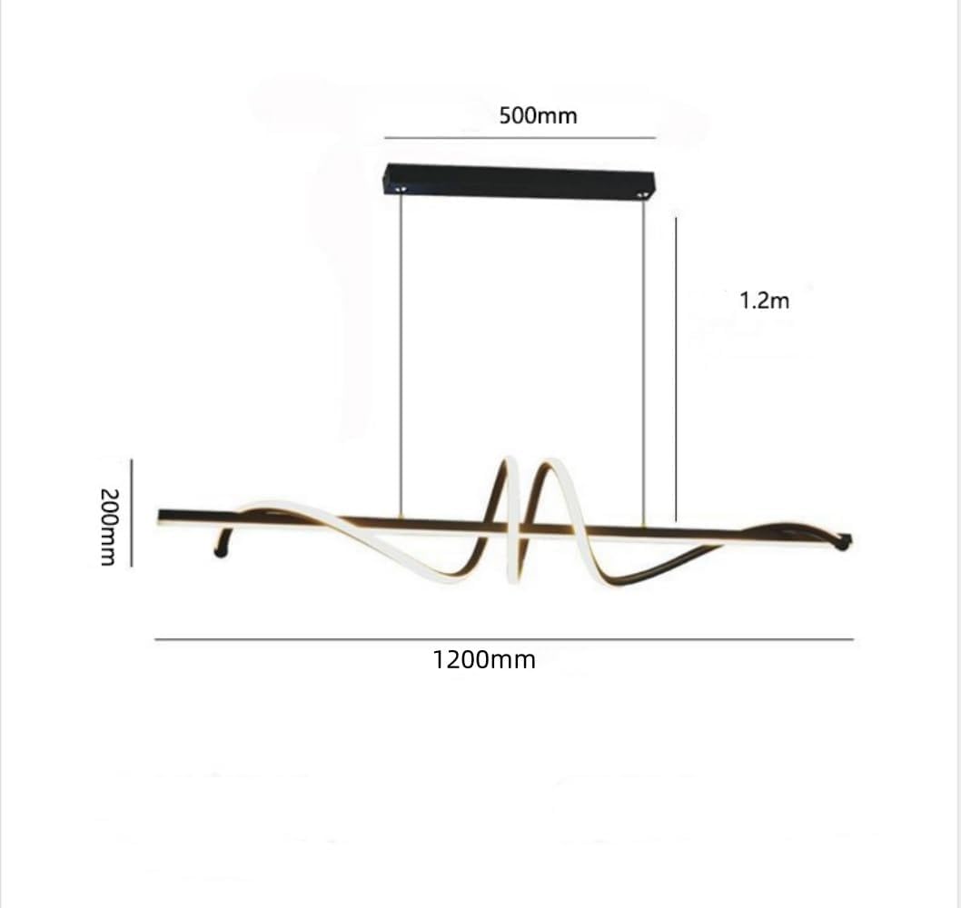 Lámpara colgante LED iluminación de suspensión Moderno Lámpara con Luz con Control Remoto (Dorado-120cm)