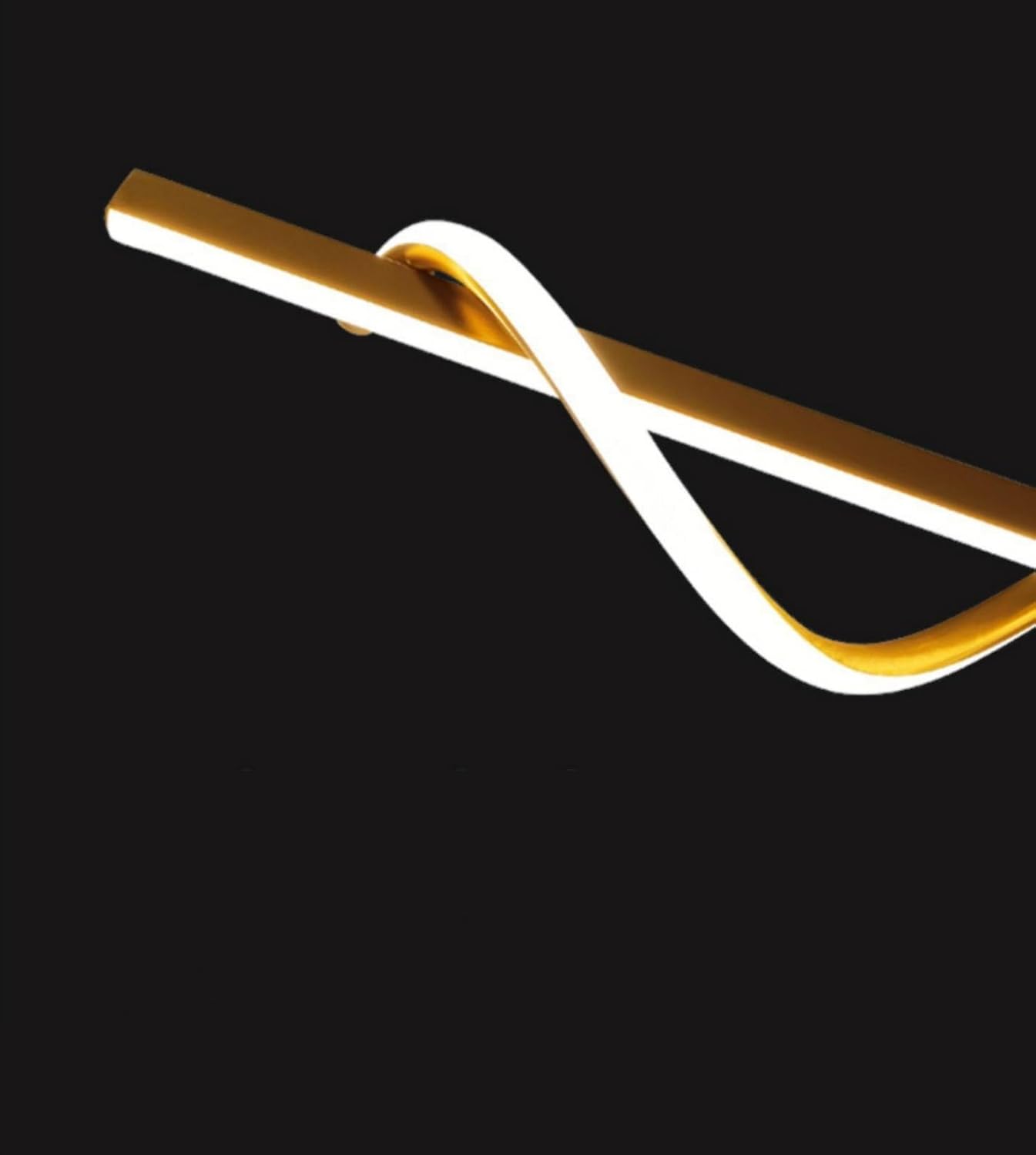 Lámpara colgante LED iluminación de suspensión Moderno Lámpara con Luz con Control Remoto (Dorado-120cm)